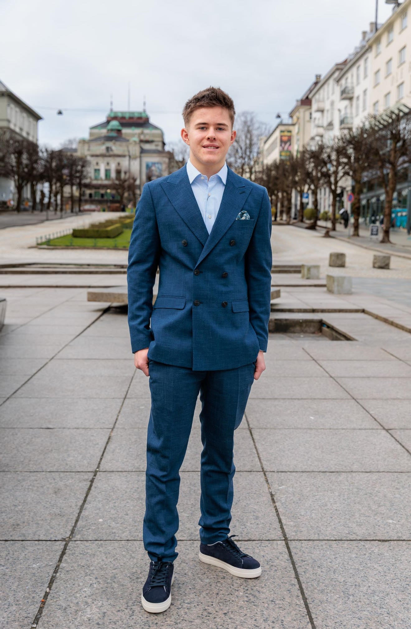 Slim Oasis Lin Bukser - Blå/ Dark Navy